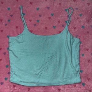 Light blue spaghetti strap crop top tank